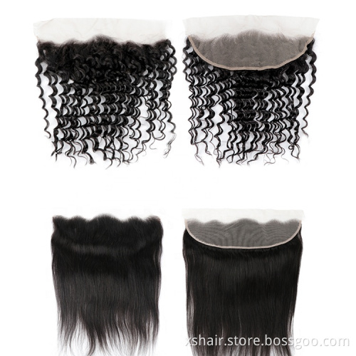 Deep Curly virgin hair for women 13x4 Lace Closure  8-24inch Remy human hair frontal lace closure